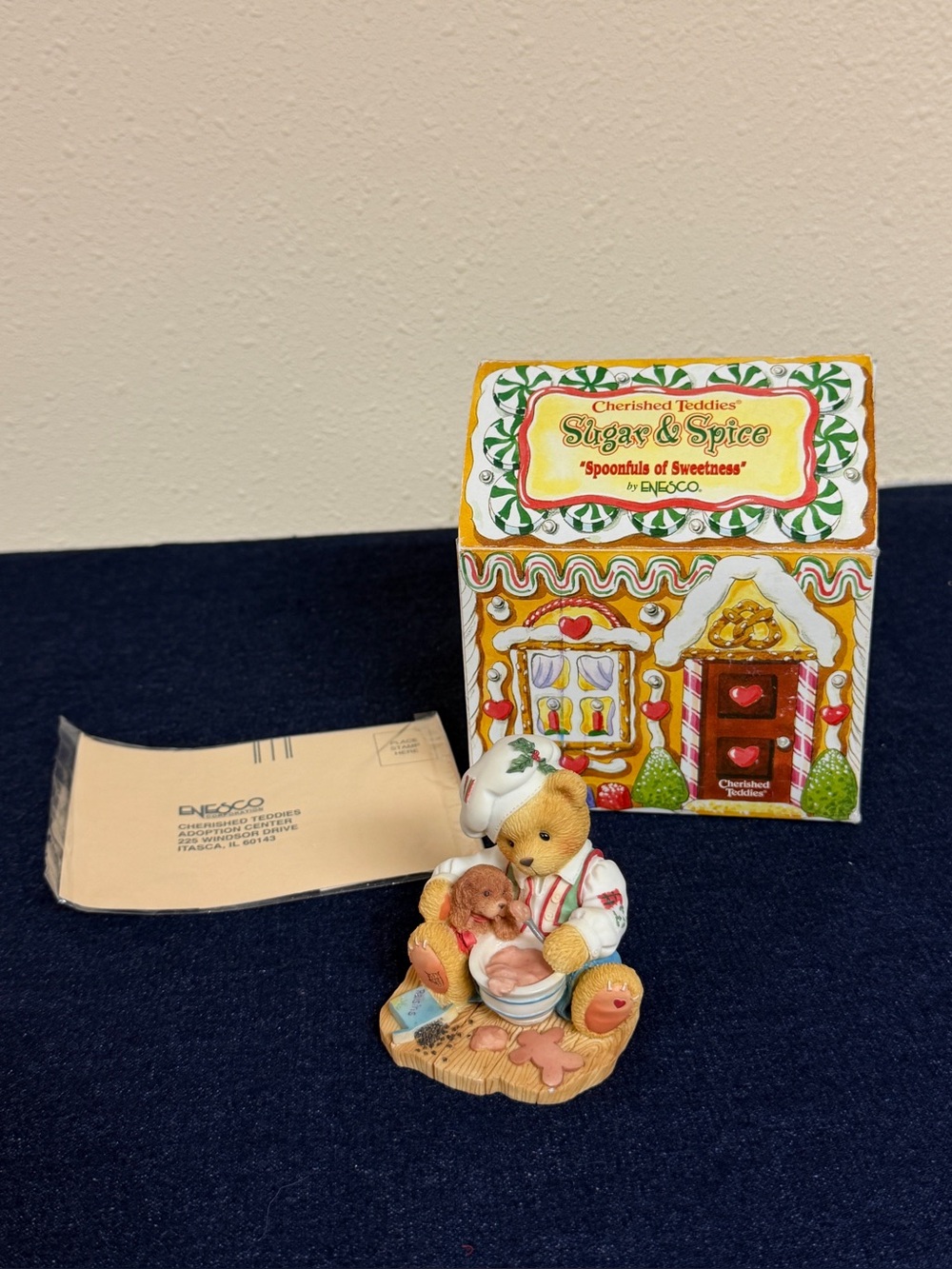 Cherished Teddies Wayne Spoonfuls of Sweetness 1998 Enesco Bear Figurine w/ Box
